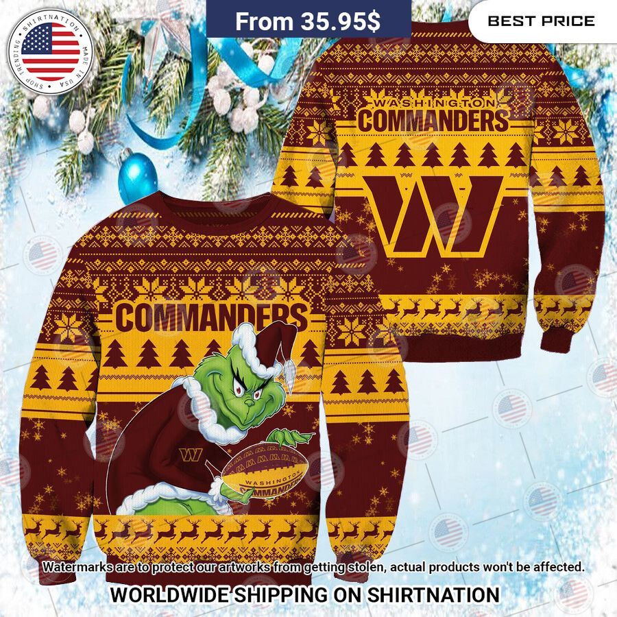 NEW Washington Commanders Grinch Christmas Sweater Nice photo dude