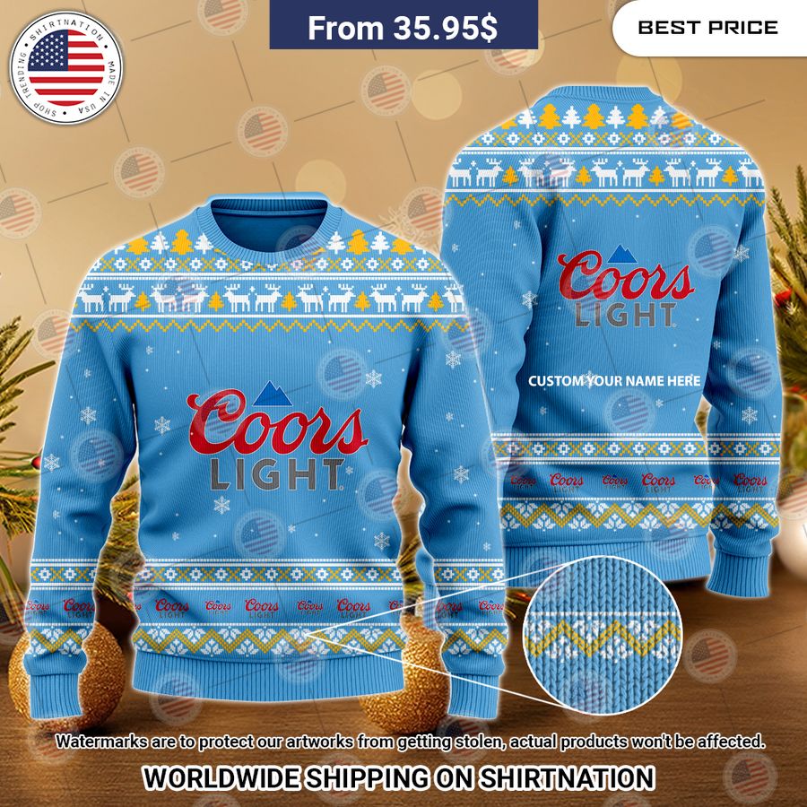 Personalized Coors Light Christmas Sweater You look handsome bro