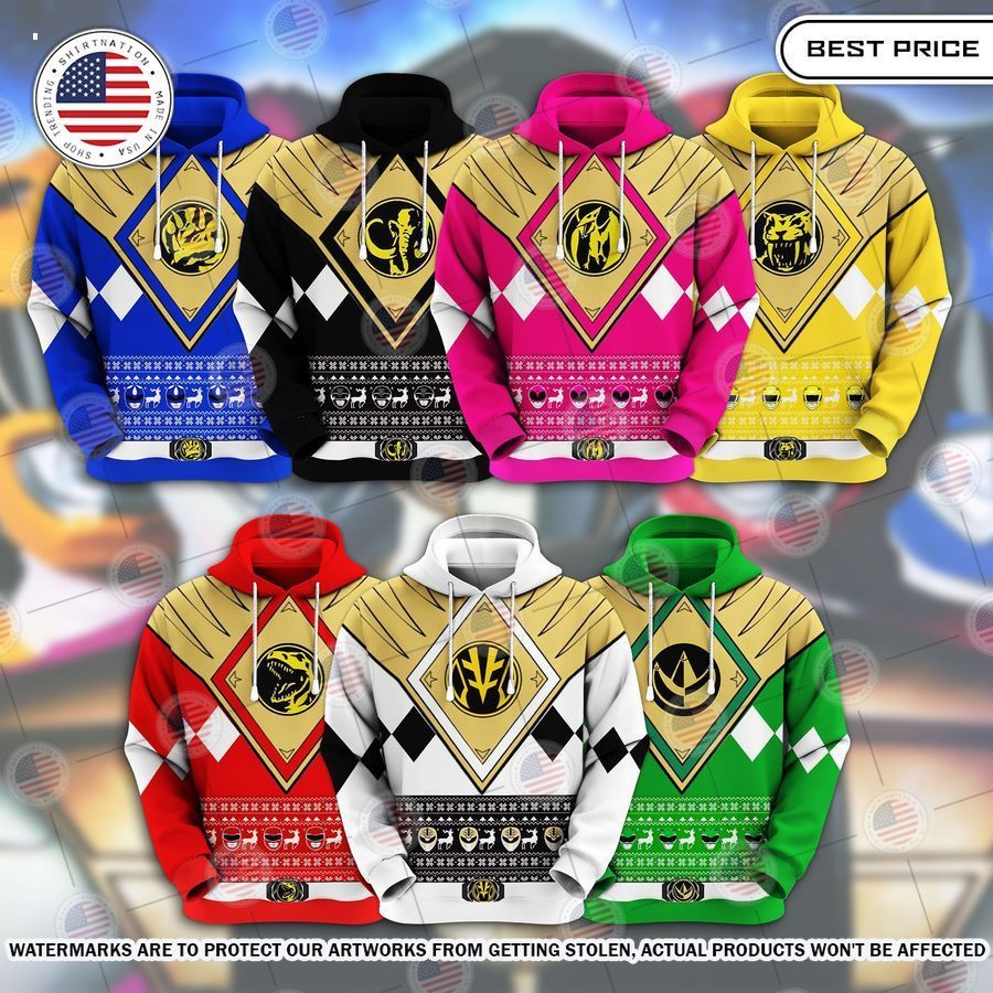 Power Rangers Christmas Hoodie Generous look