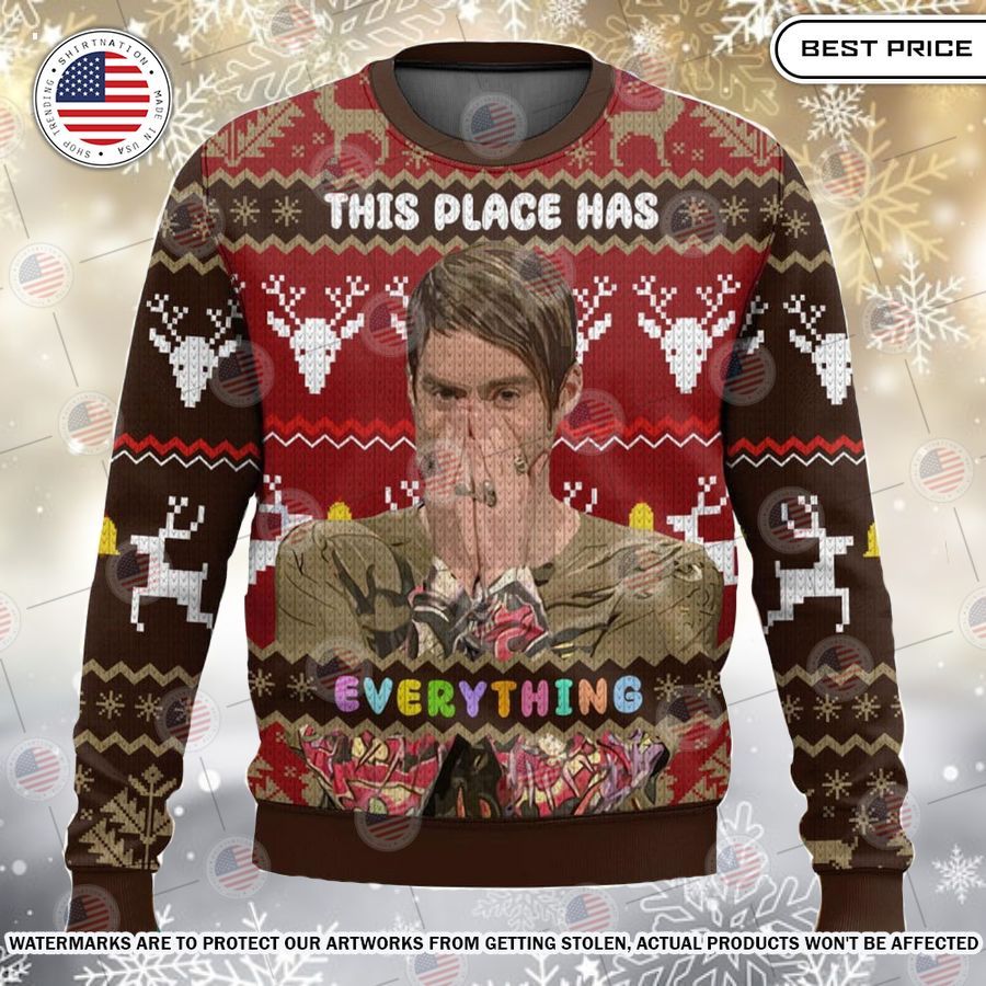 saturday night stefon this place has everything sweater 1