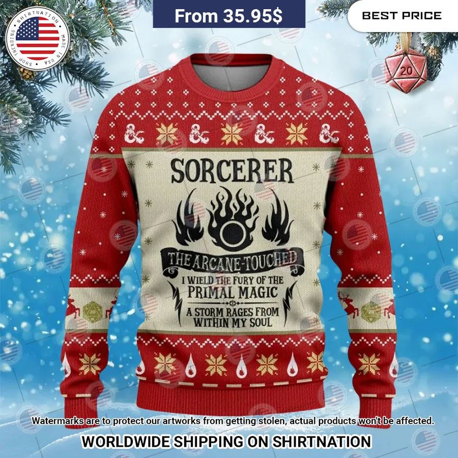 Sorcerer Dungeons & Dragons Christmas Sweater You look lazy