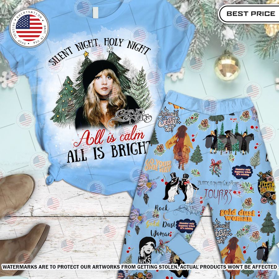 Stevie Nicks Silent Night Holy Night Pajamas Set Elegant picture.