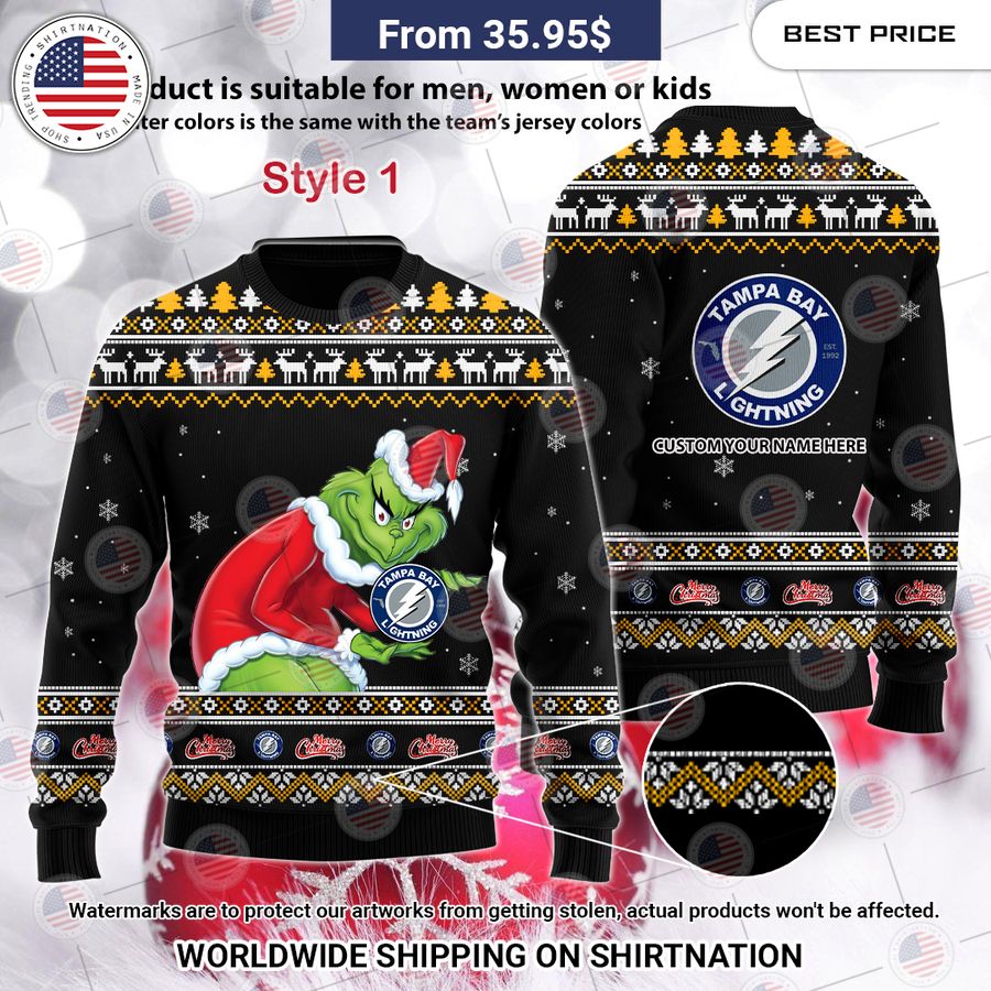 Tampa Bay Lightning Grinch Sweater Cool look bro