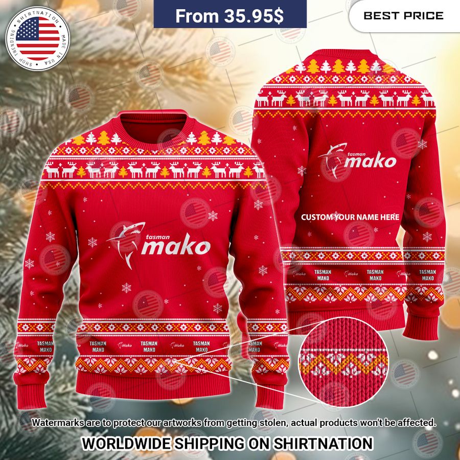 Tasman Mako Custom Christmas Sweater Your face is glowing like a red rose