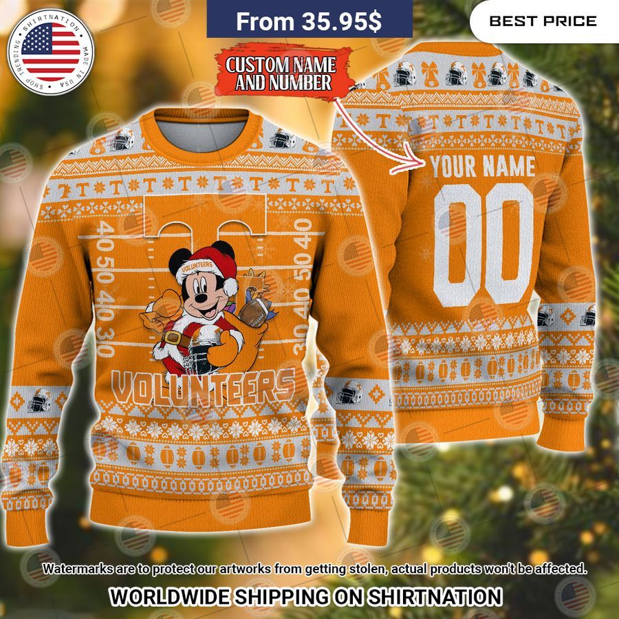 Tennessee Volunteers Mickey Mouse Christmas Sweater Nice shot bro