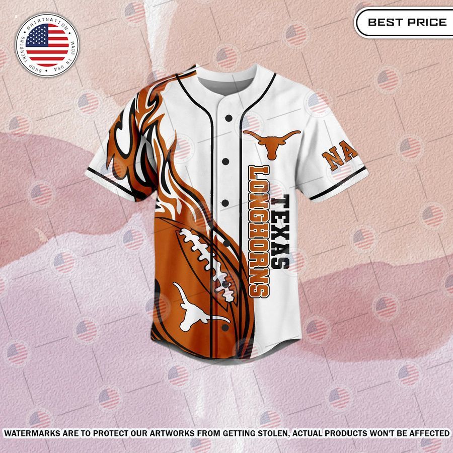 BEST Hook 'em Horns Texas Longhorns Custom Baseball Jersey Nice photo dude