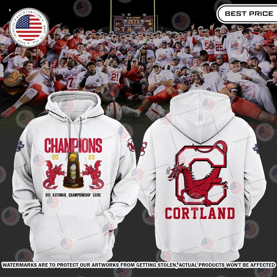 cortland red dragons champions hoodie 1