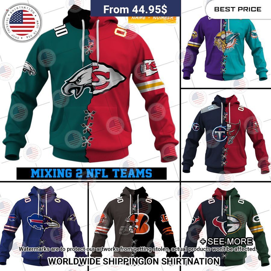 Custom Mix 2 NFL Teams Hoodie Beauty queen