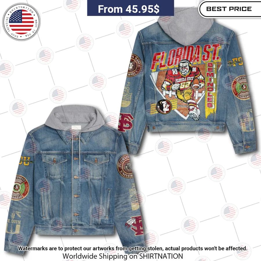 Florida State Seminoles Hooded Denim jacket Super sober