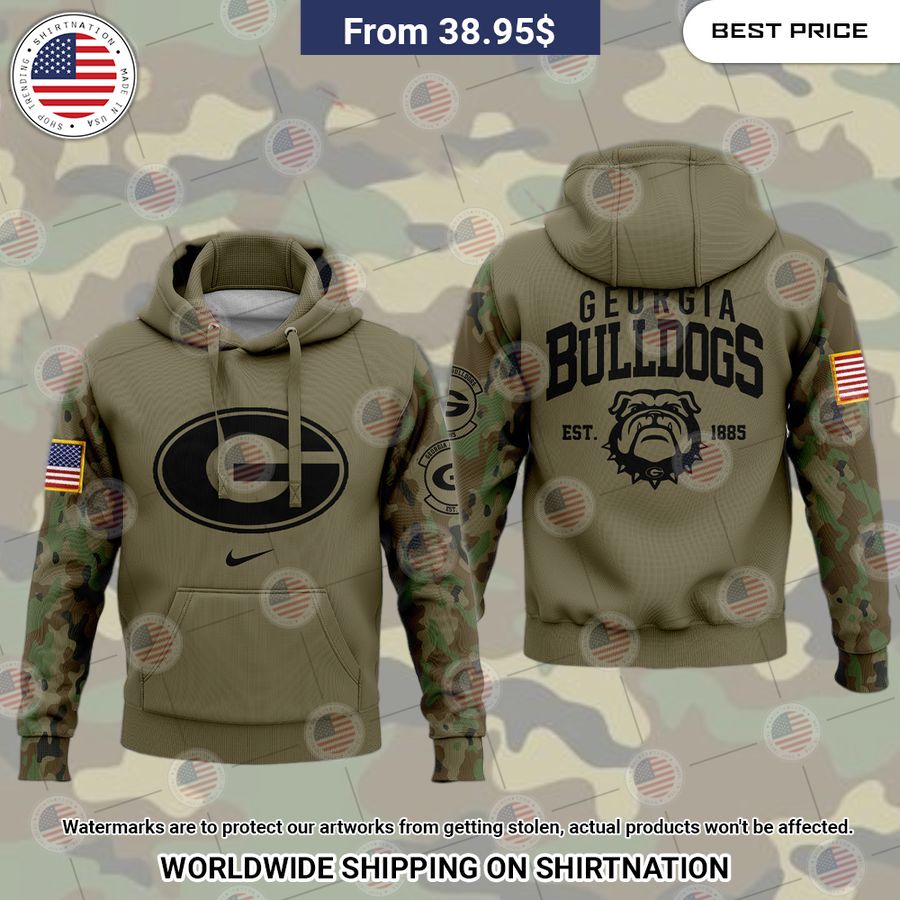 Georgia Bulldogs Army Veteran Camo Hoodie Natural and awesome