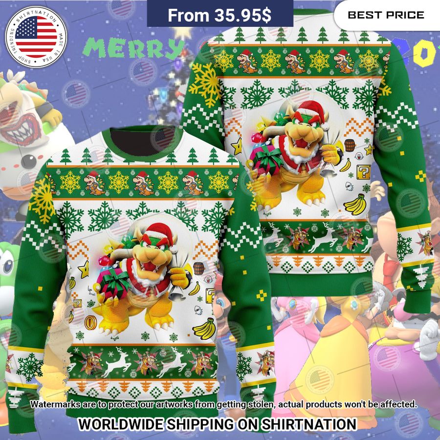 HOT Super Mario Browser Ugly Sweater Rocking picture