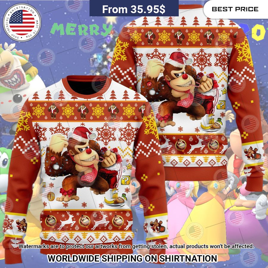 HOT Super Mario Donkey Kong Ugly Sweater Stand easy bro