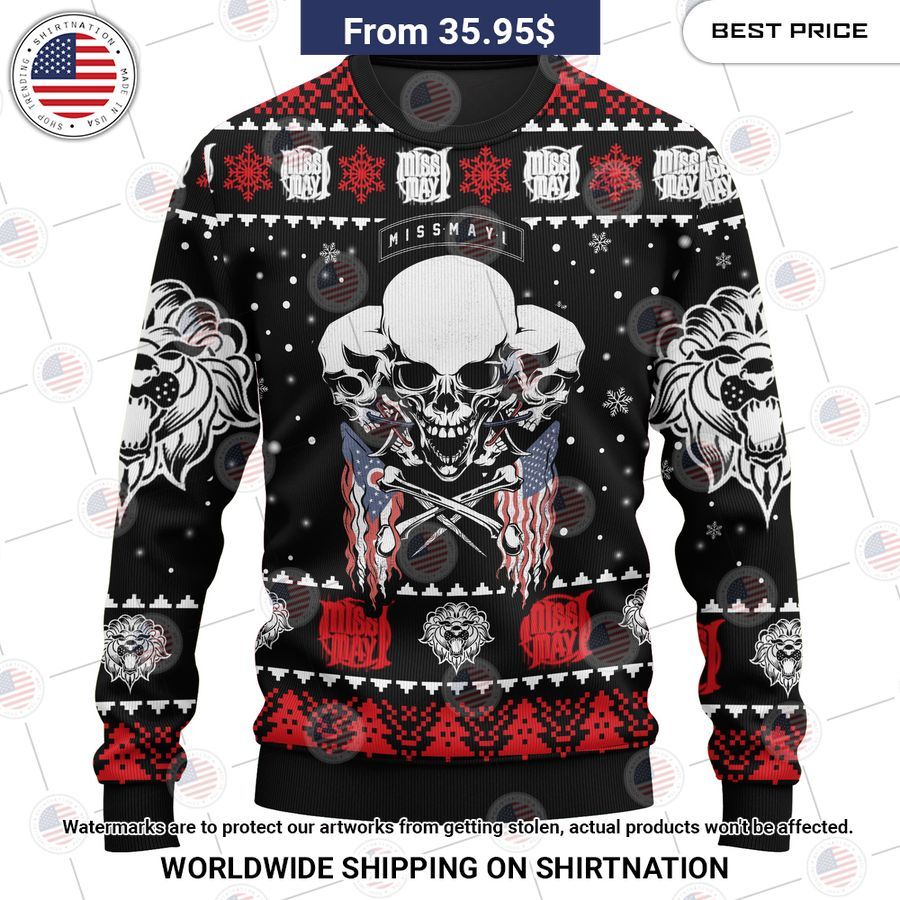 Miss May I US Flag Christmas Sweater Amazing Pic