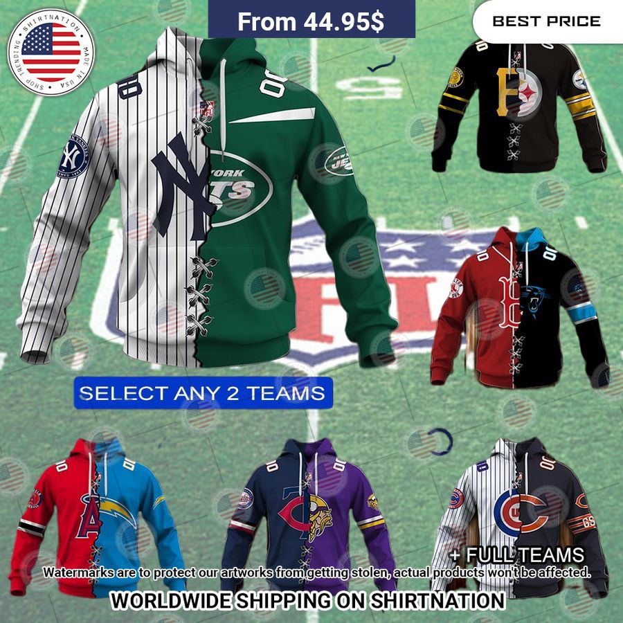 MLB and NFL Mix Teams Custom Hoodie Nice elegant click