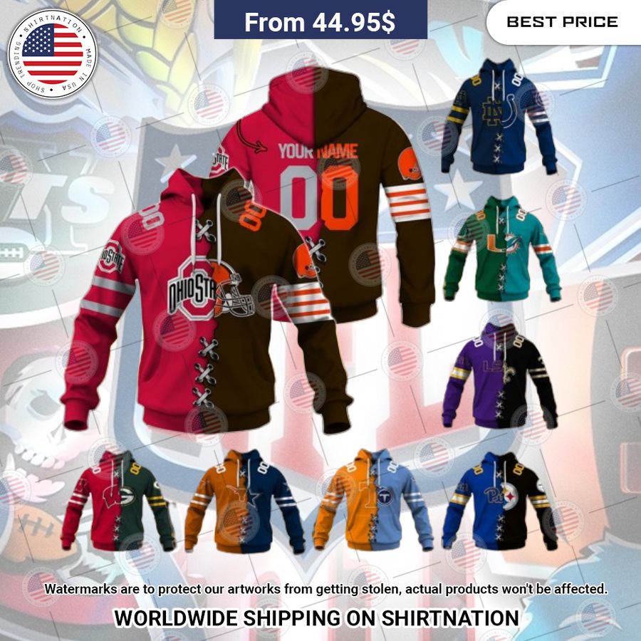 NCAA and NFL Mix Team Custom Hoodie You look lazy