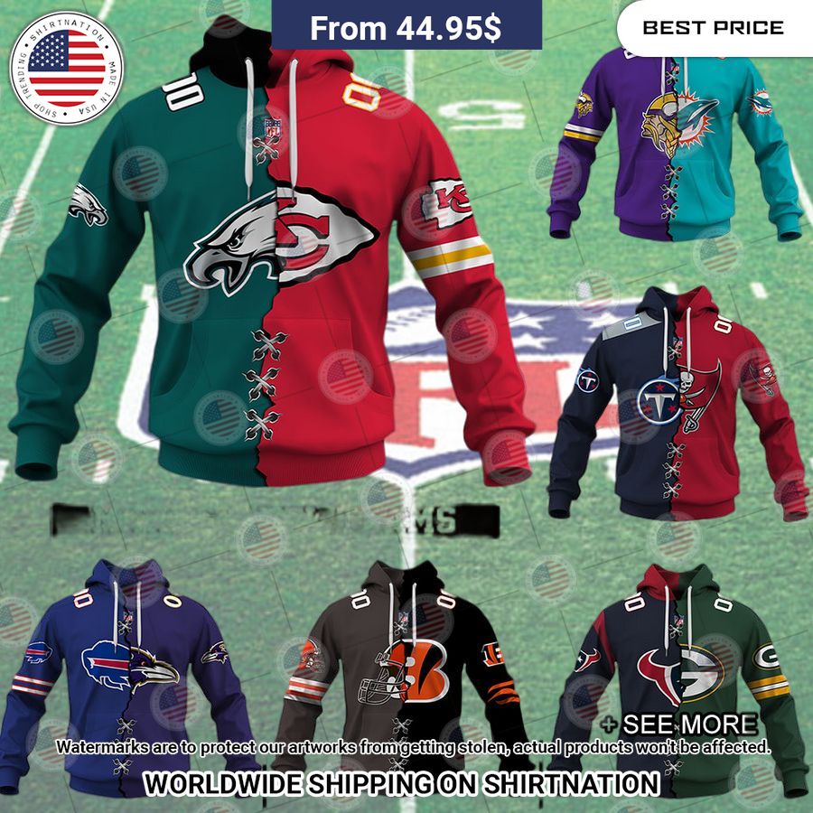 NFL Mix 2 Teams Custom Hoodie Best couple on earth