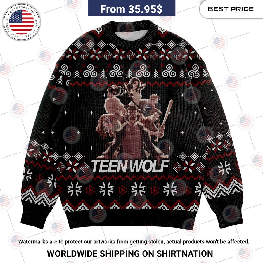 Teen Wolf Christmas Sweater Rocking picture