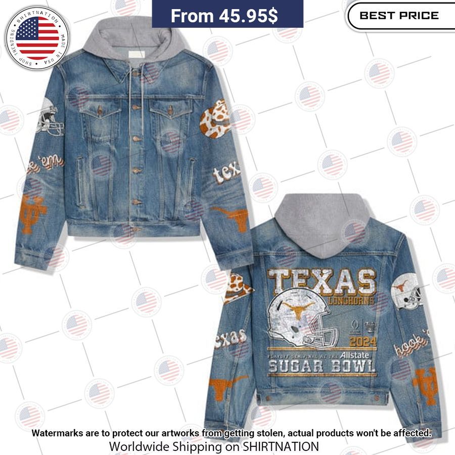 Texas Longhorns Sugar Bowl Hooded Denim Jacket Nice bread, I like it