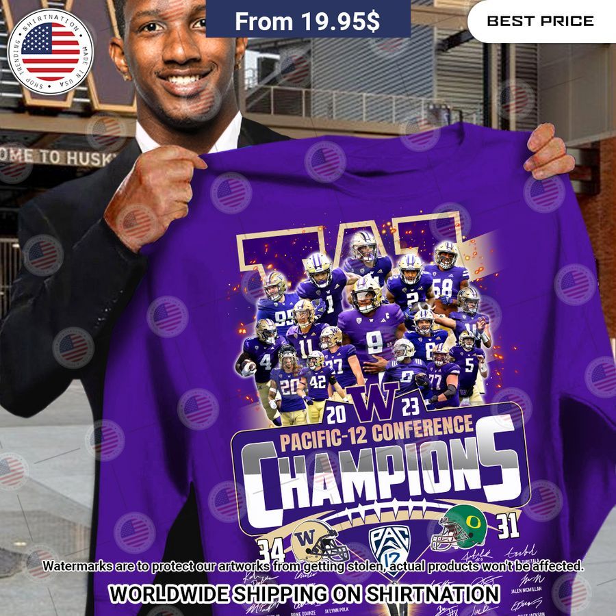 Washington Huskies Champions Shirt Cutting dash