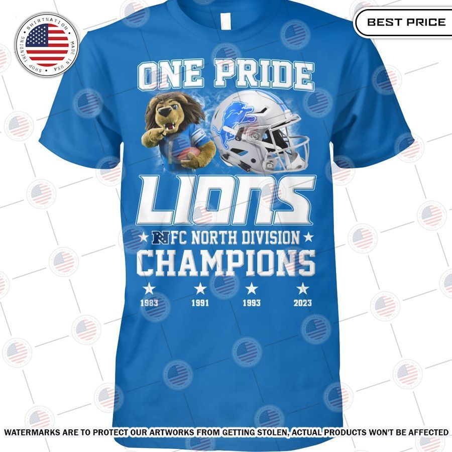 one pride lions nfc north champions 2023 shirt 1