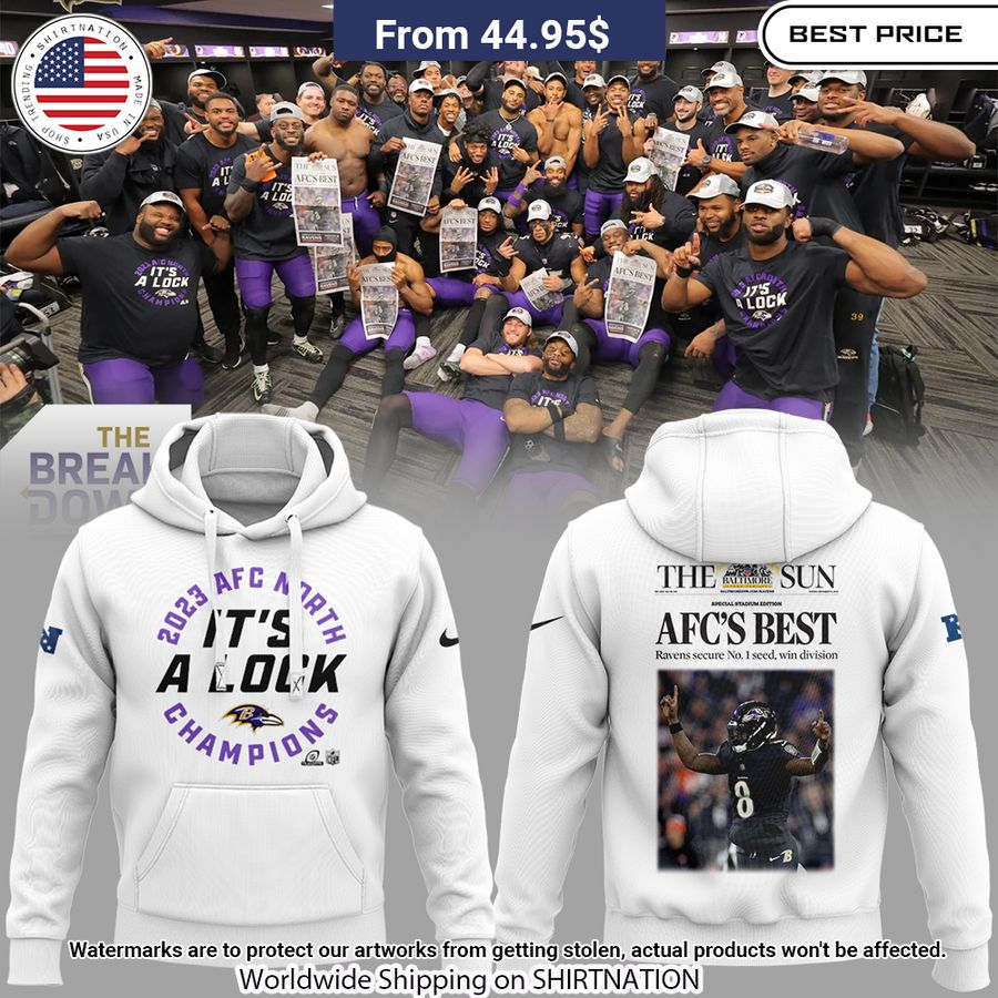 Baltimore Ravens 2023 CHAMPIONS AFC North Hoodie Impressive picture.