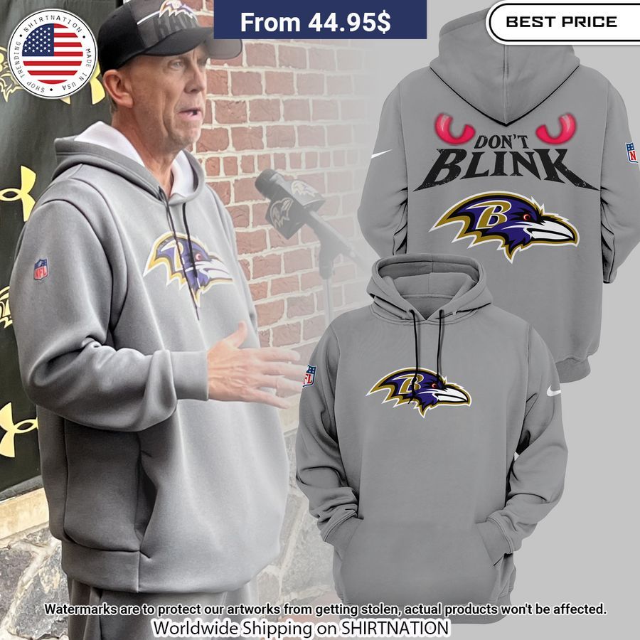 Baltimore Ravens Don't Blink John Harbaugh Hoodie Stand easy bro