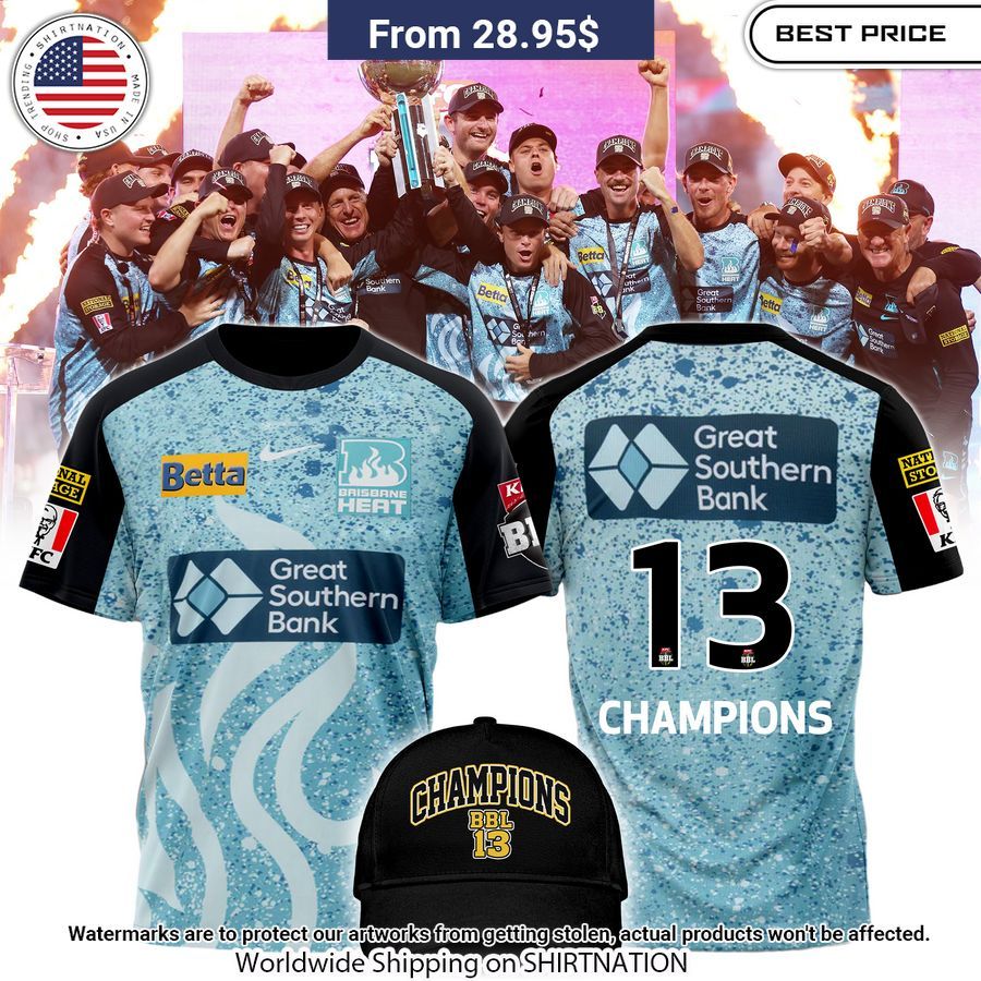 Brisbane Heat Big Bash League 13 CHAMPIONS Shirt You look too weak