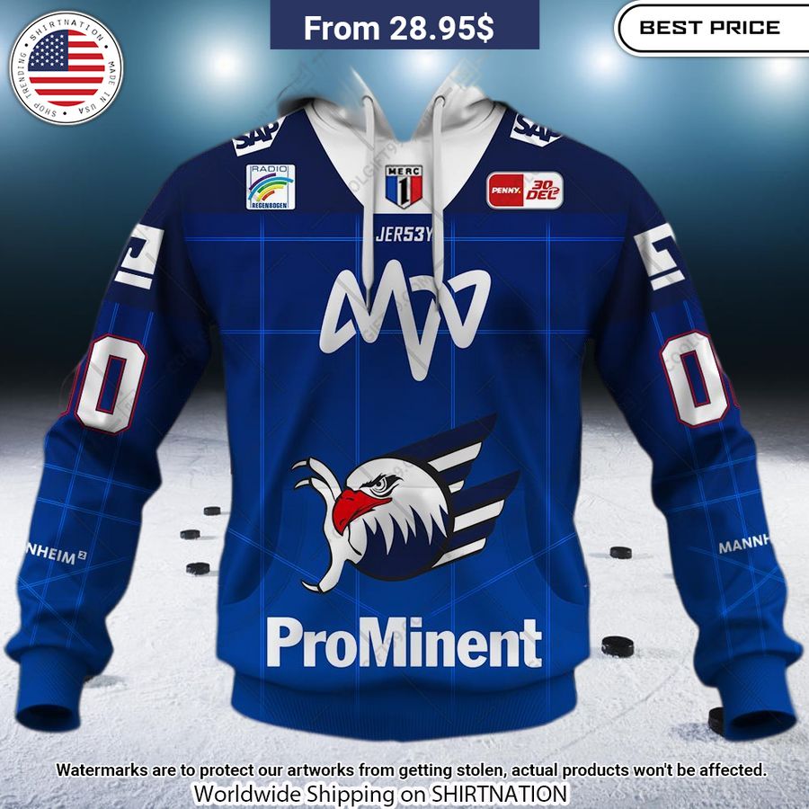 DEL Adler Mannheim 2324 Home Jersey Custom Hoodie Speechless