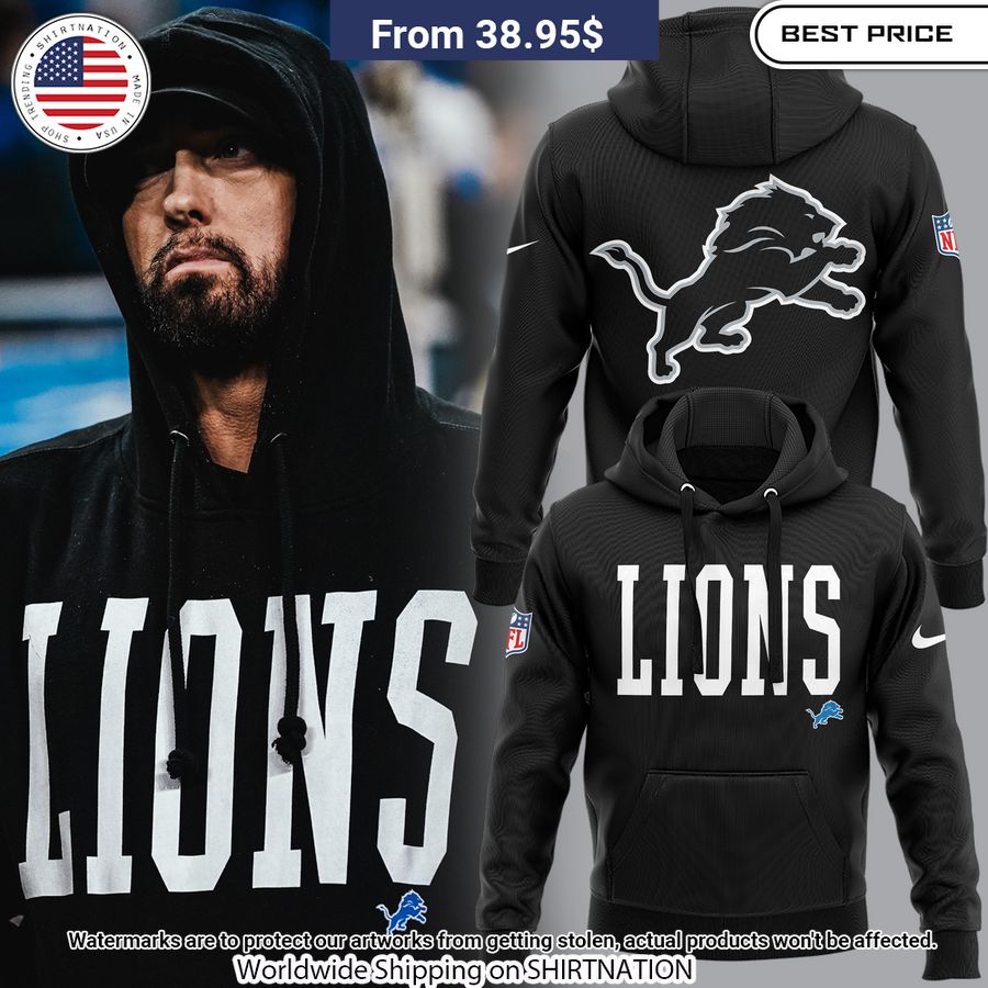 Eminem X Detroit Lions Hoodie Nice photo dude