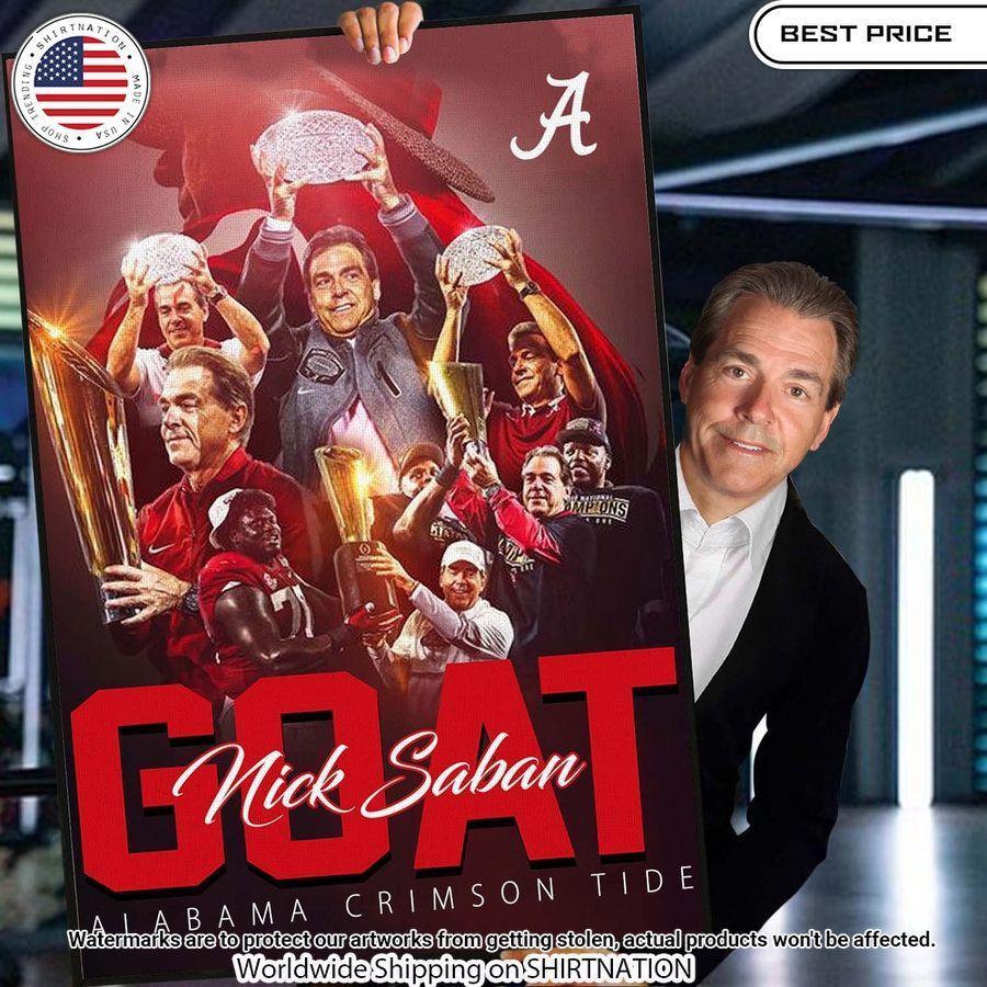 Goat Nick Saban Coach Poster Loving click