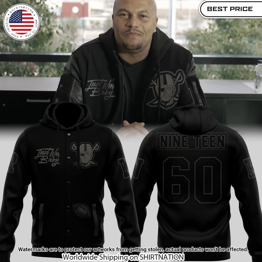 Las Vegas Raiders Antonio Pierce Hoodie Baseball Jacket Rocking picture