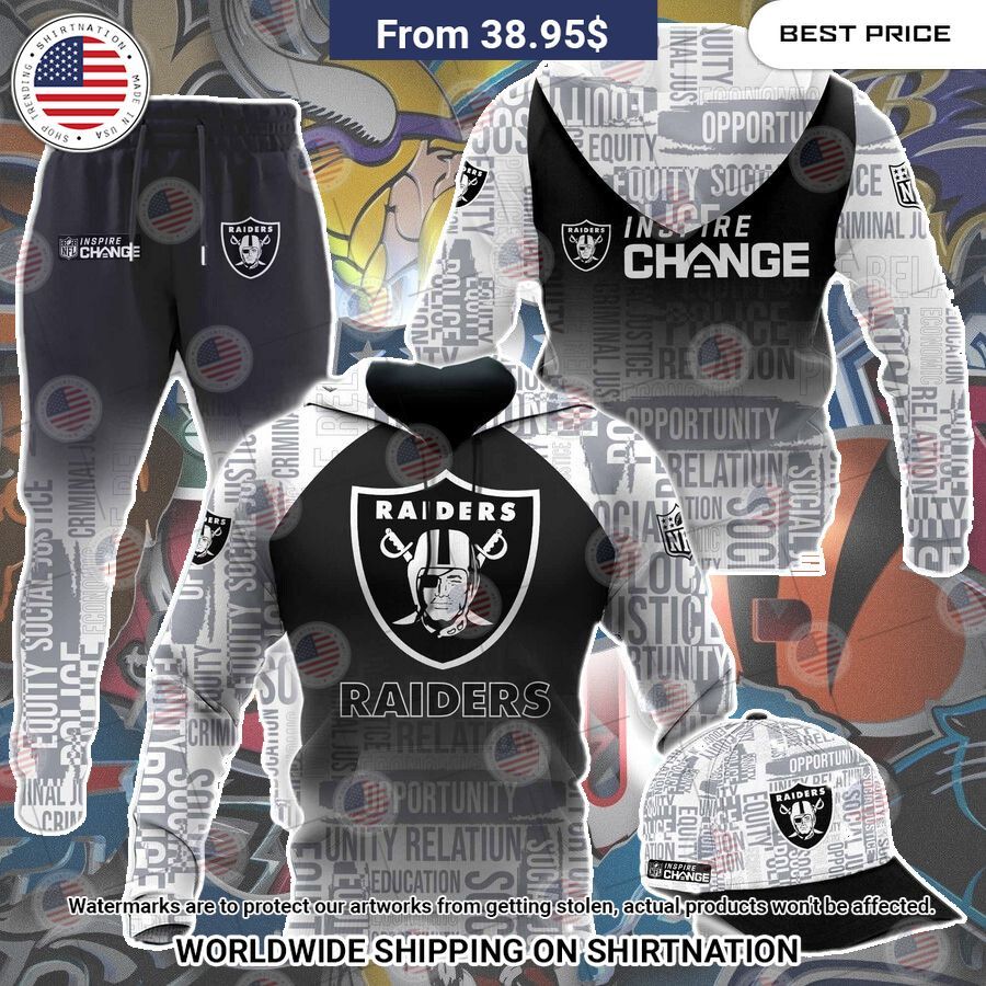 Las Vegas Raiders NFL Inspire Change Hoodie Lovely smile