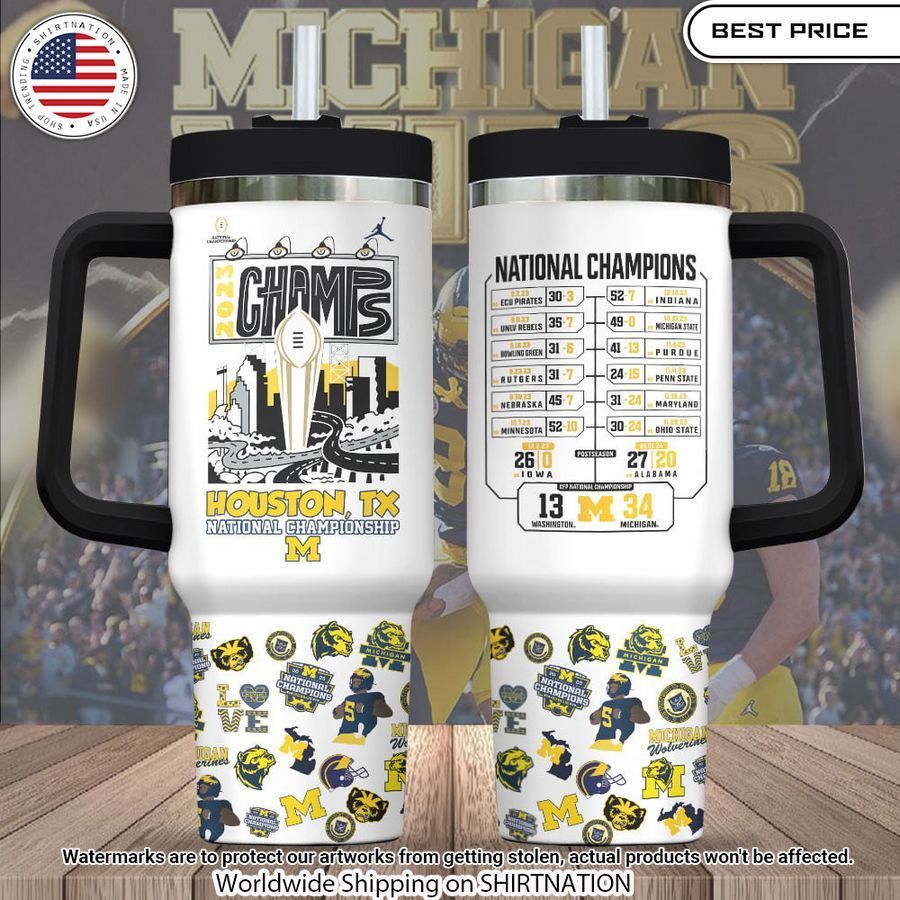 michigan wolverines nation champion 2024 tumbler 1