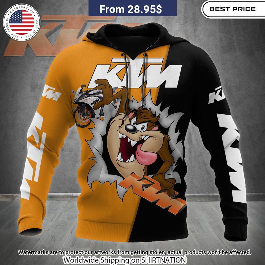 Taz Looney Tunes KTM Racing Hoodie, Shirt Hundred million dollar smile bro