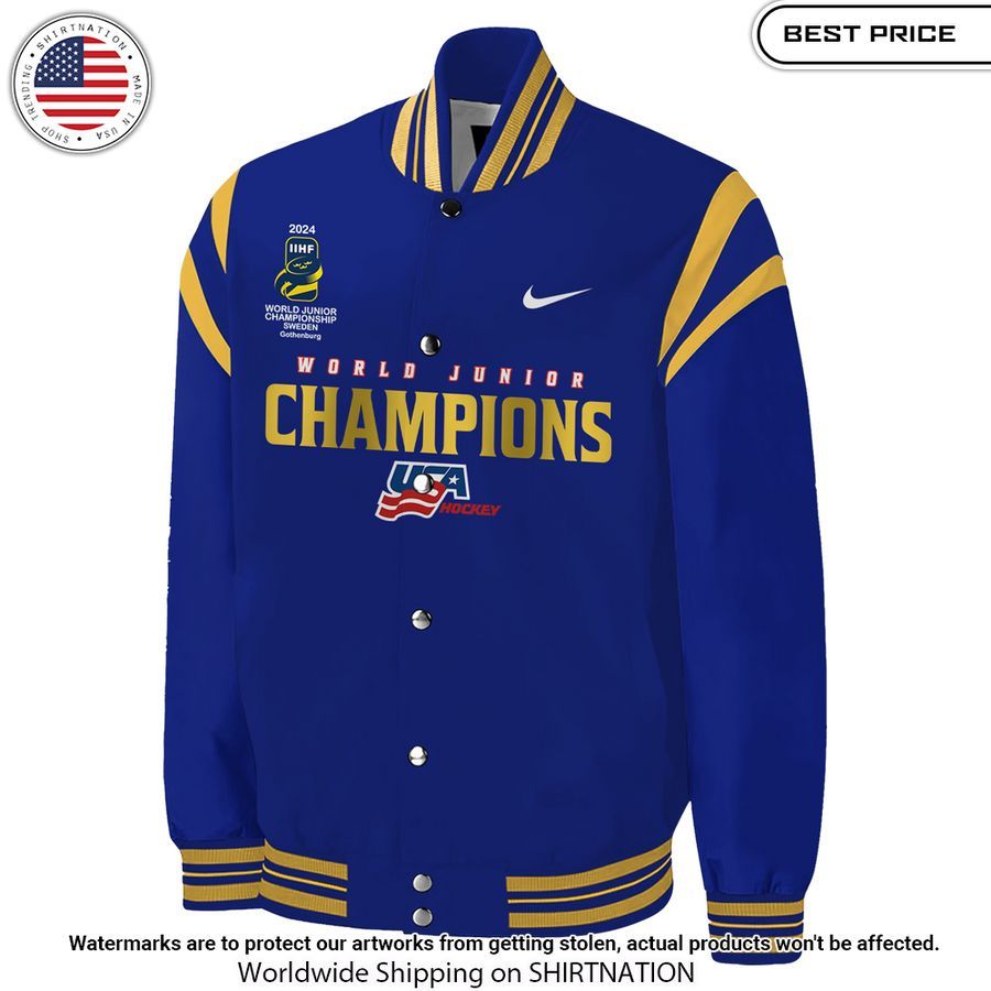 USA Hockey World Junior Champions 2024 Baseball Jacket It is too funny