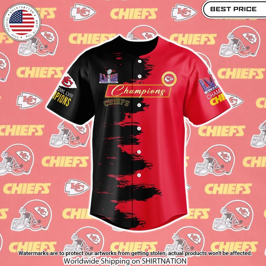 kansas city chiefs super bowl lviii champions baseball jersey 1