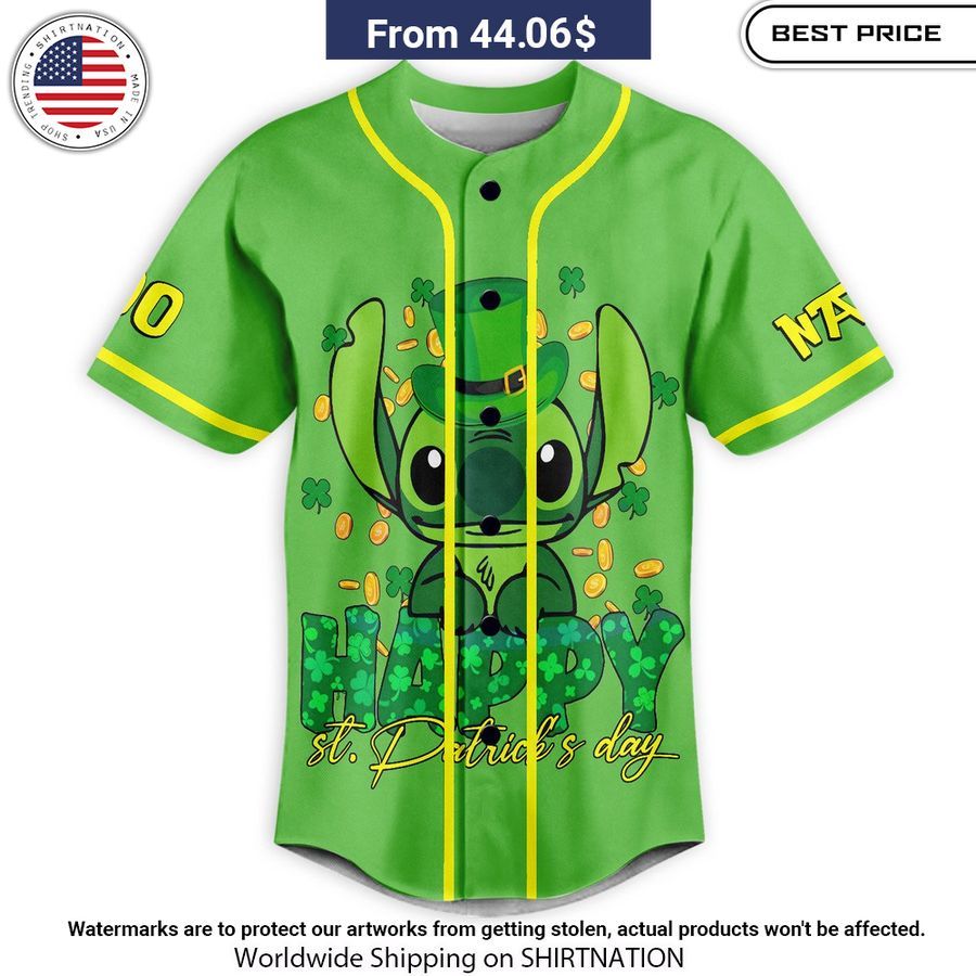 Stitch St. Patrick's Day Custom Baseball Jersey Hey! You look amazing dear