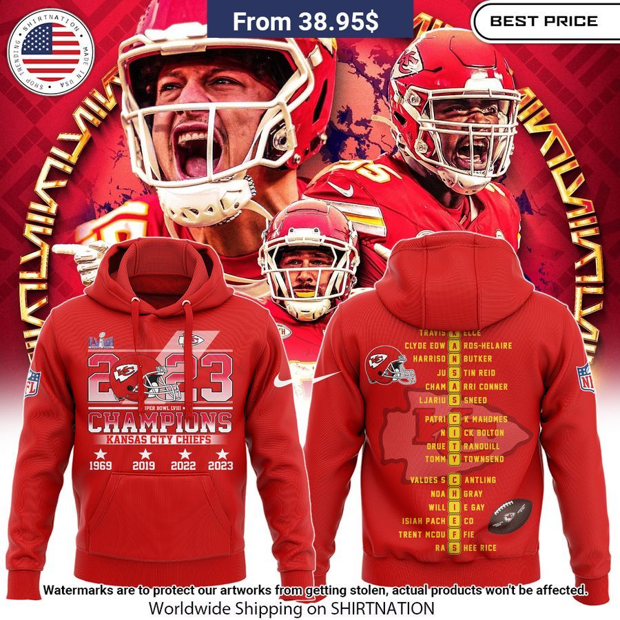 Super Bowl LVIII Champions Kansas City Chiefs Hoodie Amazing Pic