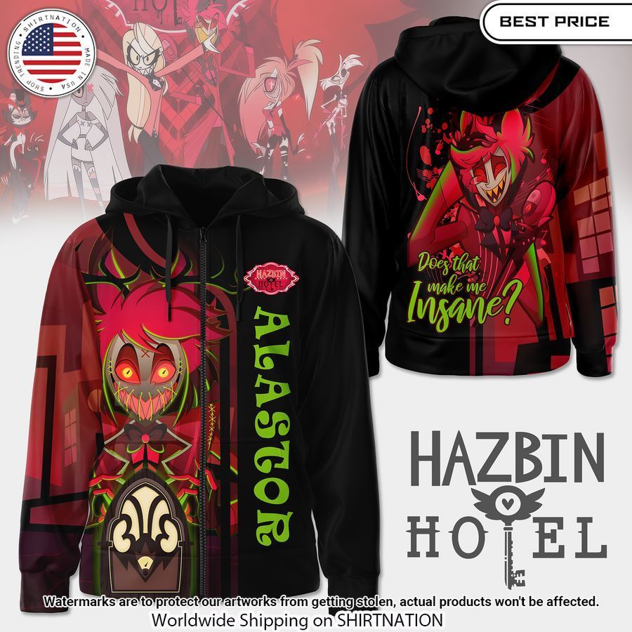 Hazbin Hotel Alastor Hoodie Cutting dash