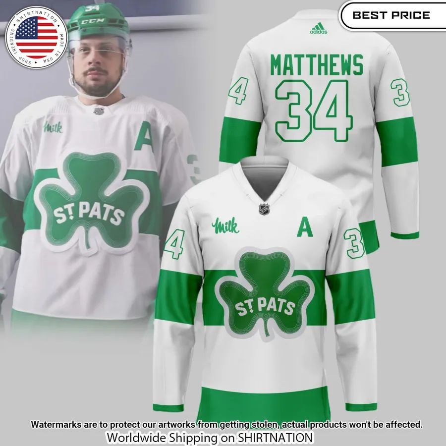 auston matthews toronto maple leafs st pats hockey jersey 1