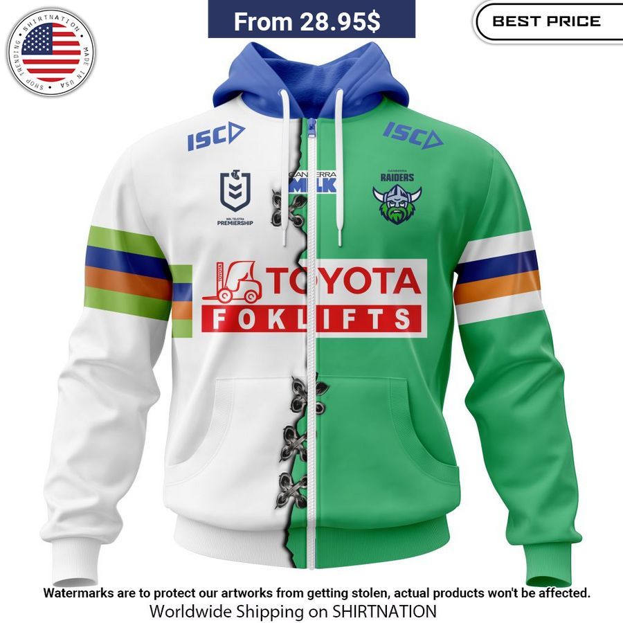 Canberra Raiders Custom Home Mix Away Kits Hoodie Ah! It is marvellous