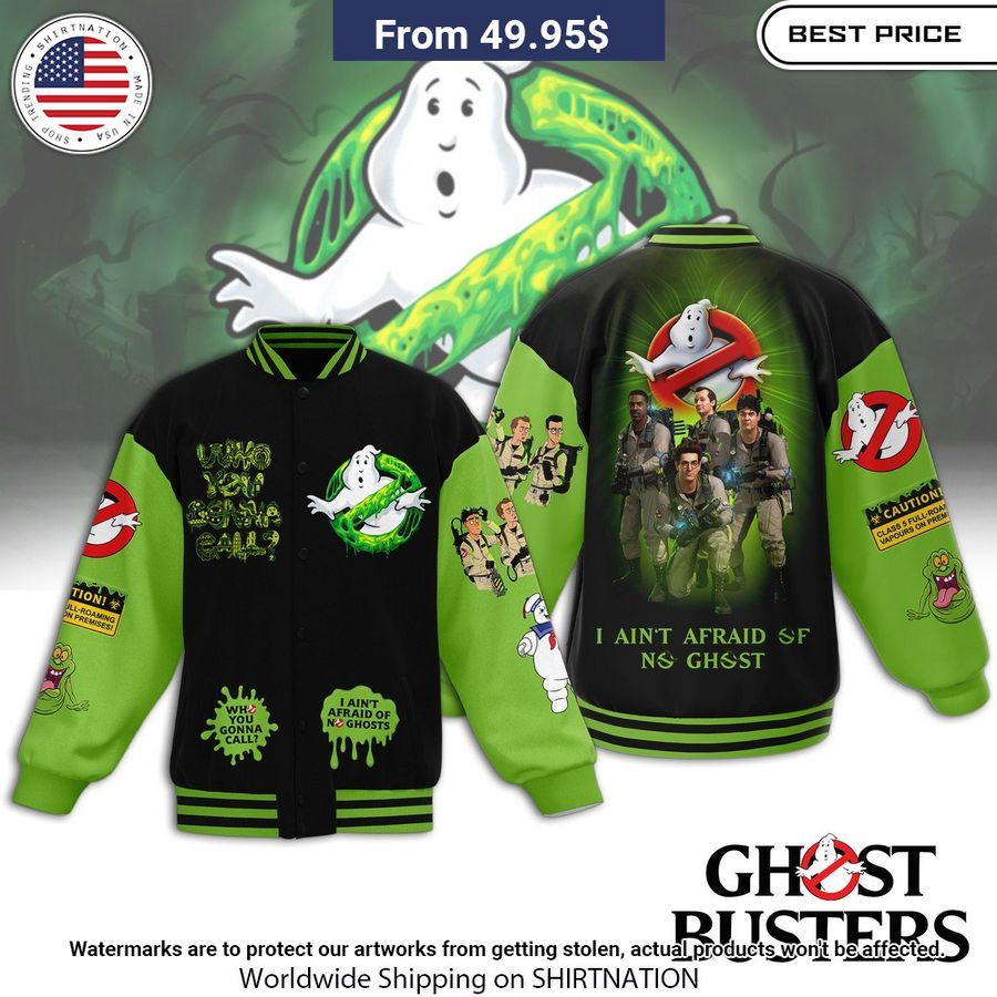 Ghostbusters Caution Baseball jacket Cutting dash