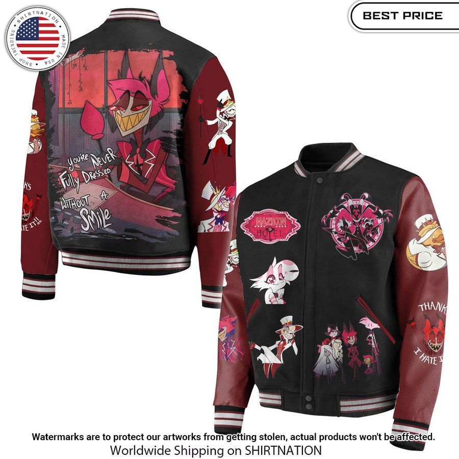 Hazbin Hotel Baseball Jacket Generous look