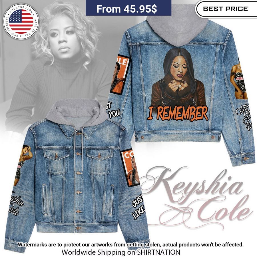 Keyshia Cole I Remember Hooded Denim Jacket Eye soothing picture dear