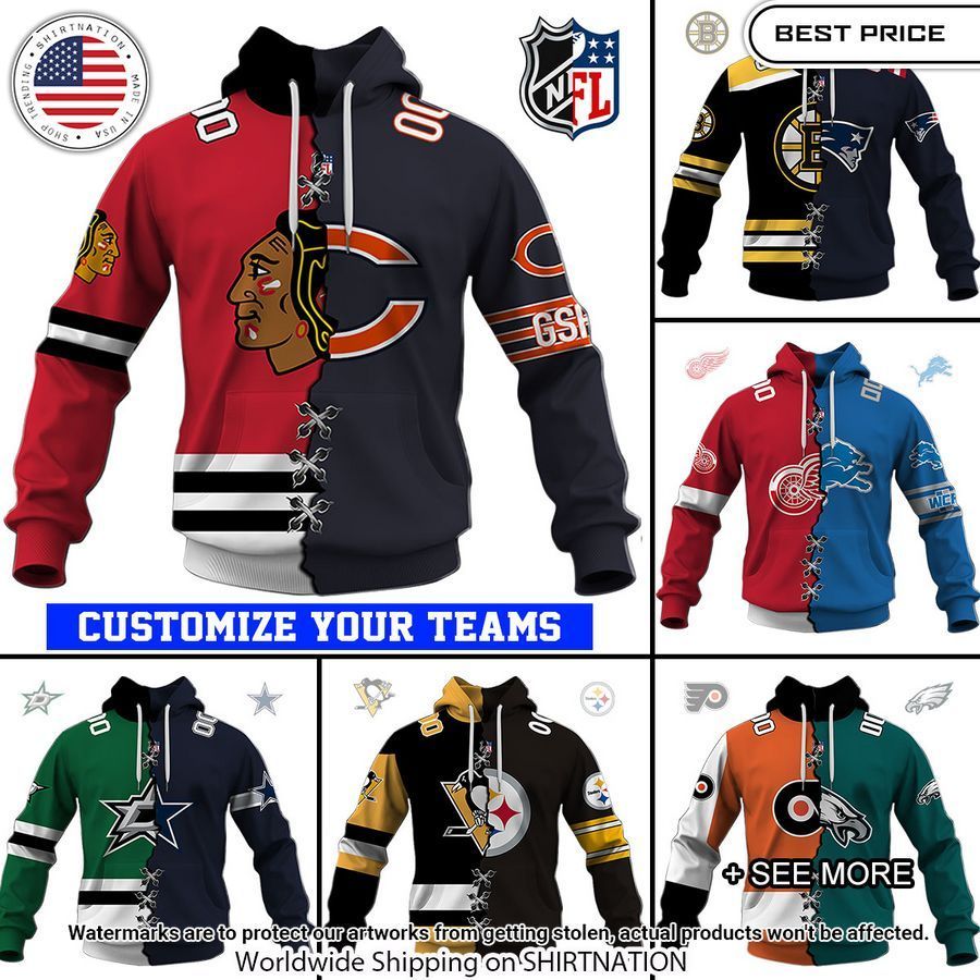 NFL Mix NHL Teams Zip Hoodie Looking Gorgeous and This picture made my day.