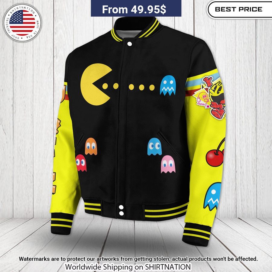 Pac Man Ready Baseball Jacket I like your dress, it is amazing