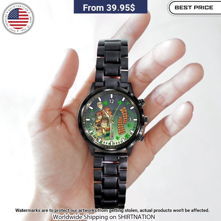 scooby doo weed stainless steel watch 2 918.jpg