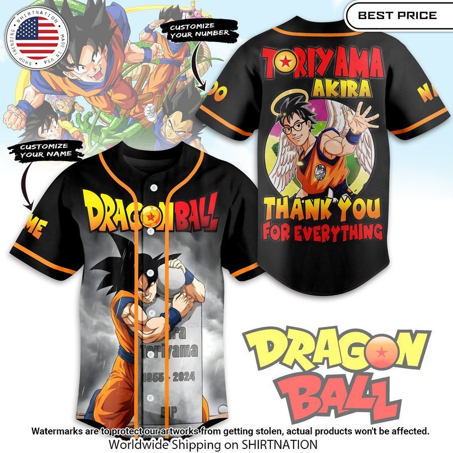 Toriyama Akira Thank You For The Memories Custom baseball Jersey Cutting dash