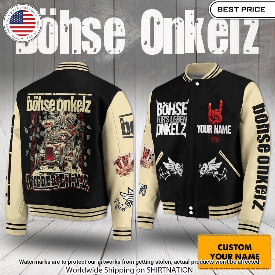 bohse onkelz custom name baseball jacket 1