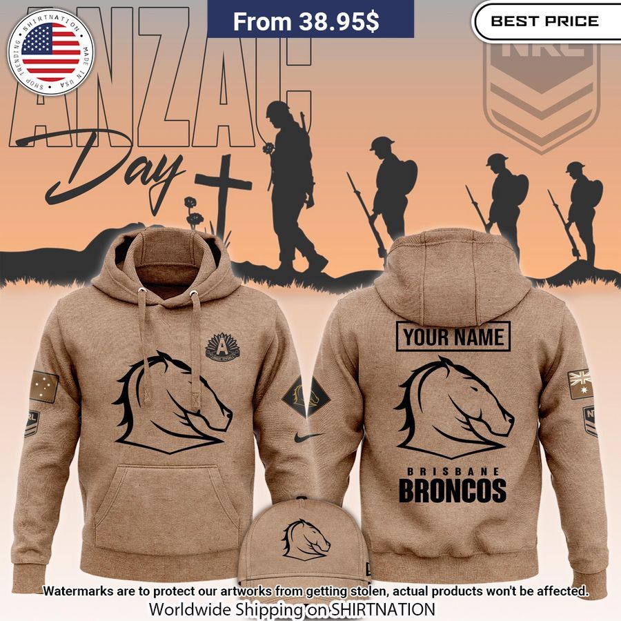 Brisbane Broncos Anzac Round Custom Hoodie Hey! You Look Amazing Dear